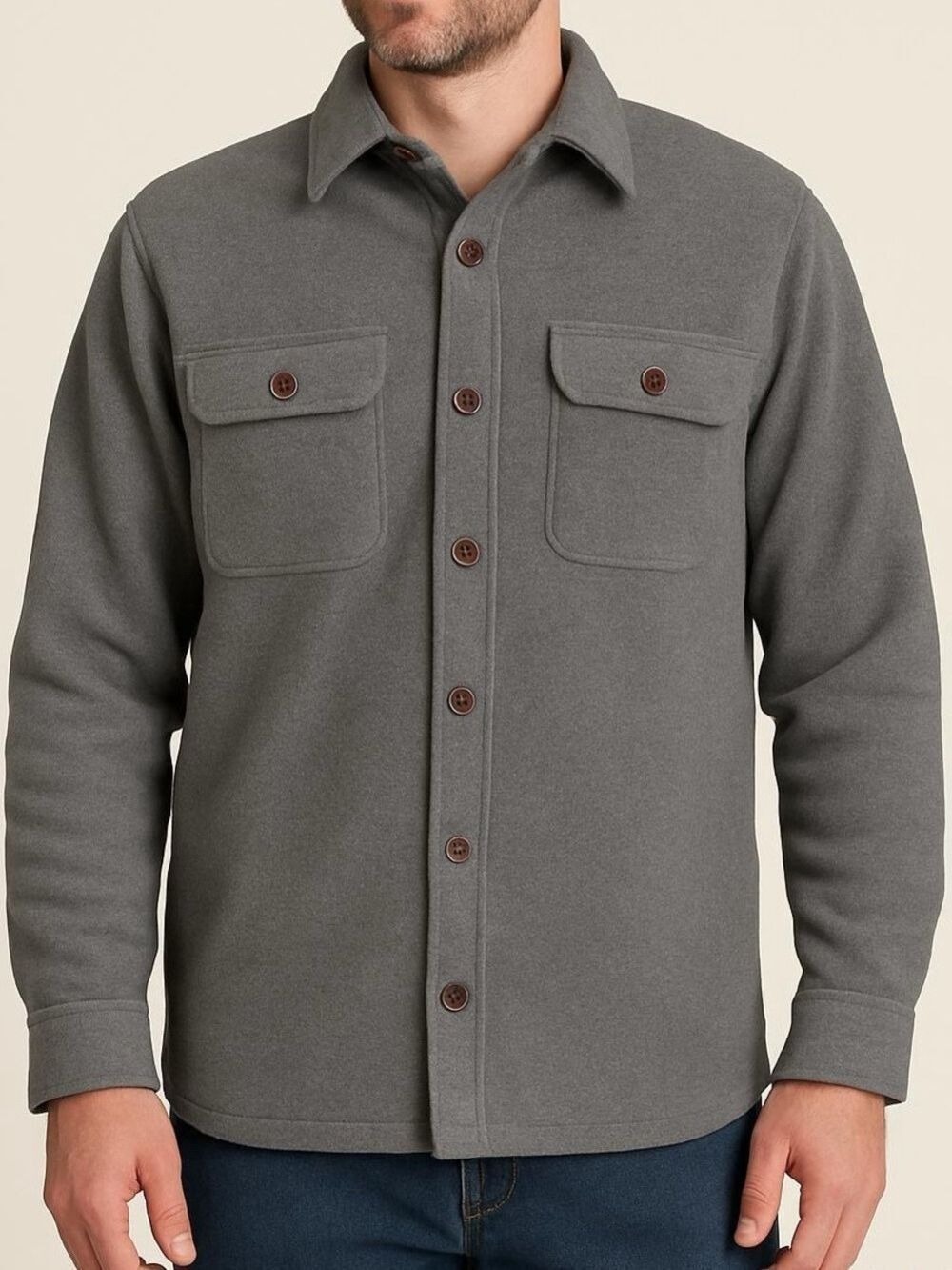 REDHEAD fleece lined flannel shirt jacket quilted lining in arms grey size XL